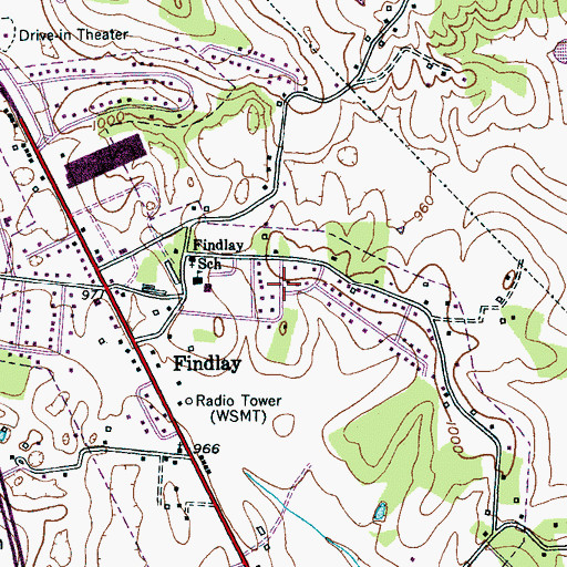 Topographic Map of Dixieland, TN