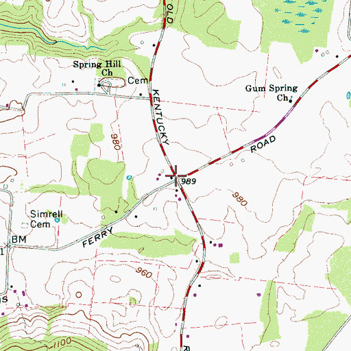 Topographic Map of Heads (historical), TN