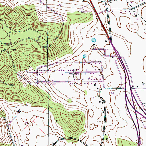 Topographic Map of Mount Vernon Estates, TN