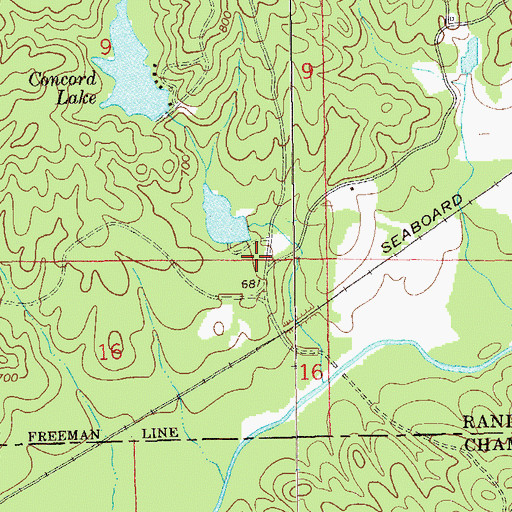 Topographic Map of Clegg and Pearson Dam, AL