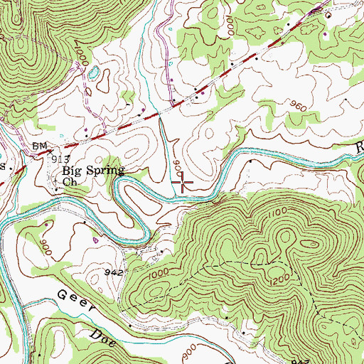 Topographic Map of Owl Hollow, TN
