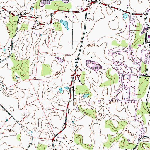 Topographic Map of Simpsons, TN