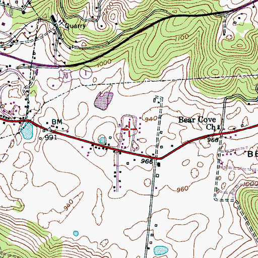 Topographic Map of Sparta Hills, TN