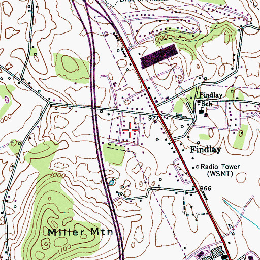 Topographic Map of Whispering Hills, TN