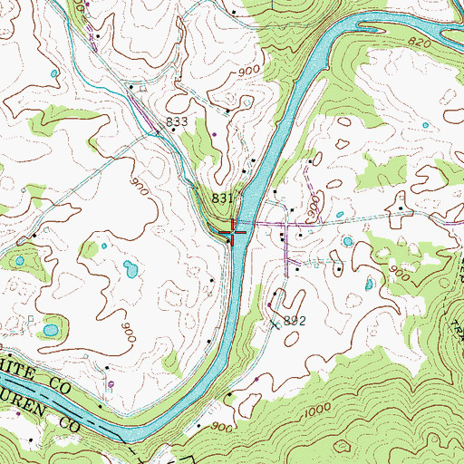 Topographic Map of Hickory Valley, TN