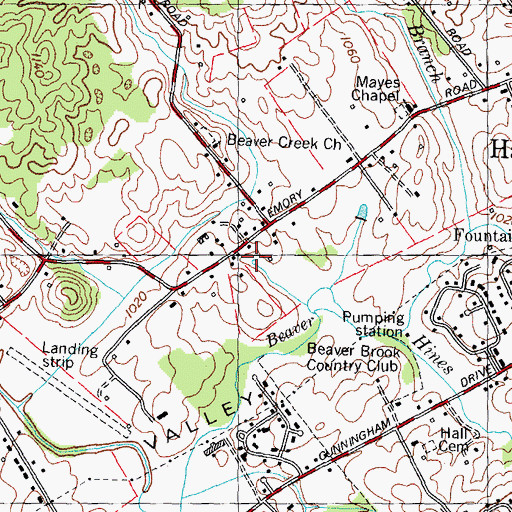 Topographic Map of Big Spring, TN