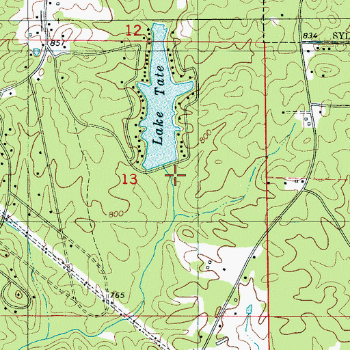 Topographic Map of Tate Dam, AL