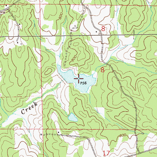 Topographic Map of High Pine Creek Lake Number 10, AL