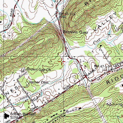 Topographic Map of Cedarchase, TN