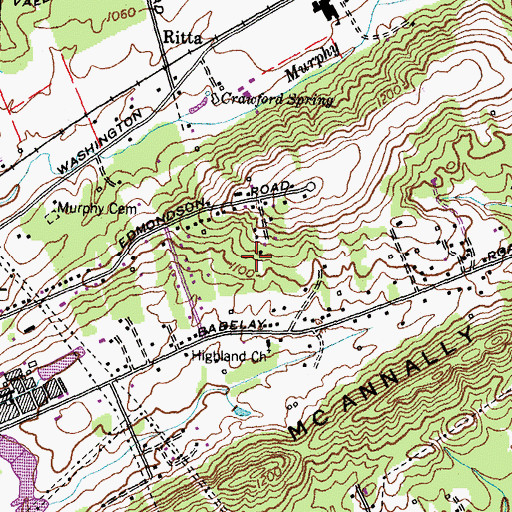 Topographic Map of Happy Acres, TN