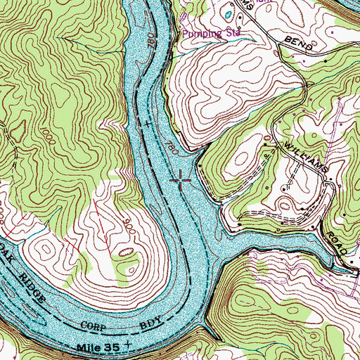 Topographic Map of Hewitt Branch, TN