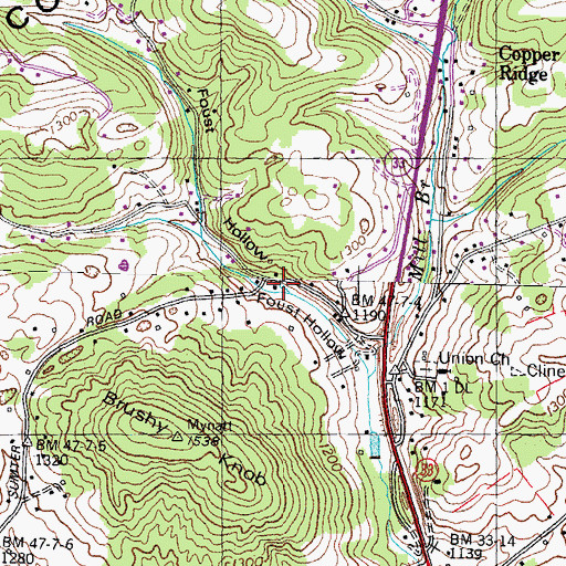 Topographic Map of Hobbs Spring, TN