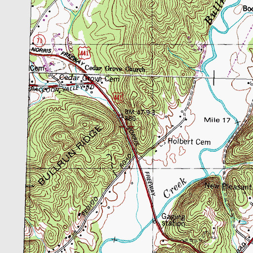 Topographic Map of Holbert Gap, TN