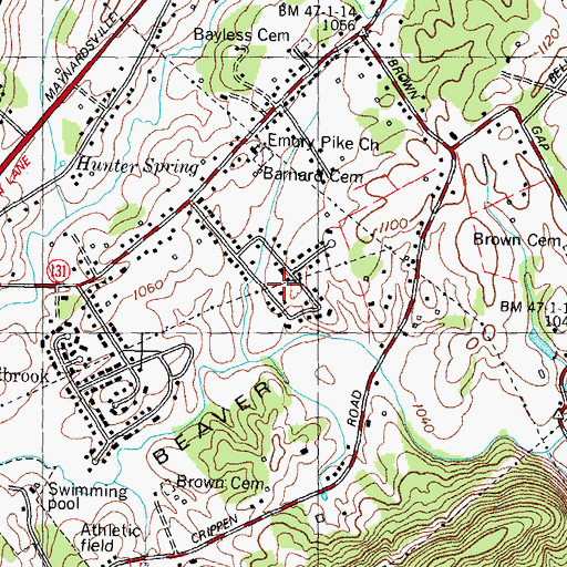 Topographic Map of Homestead, TN