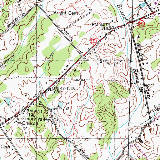 Topographic Map of Huntingdon Place, TN