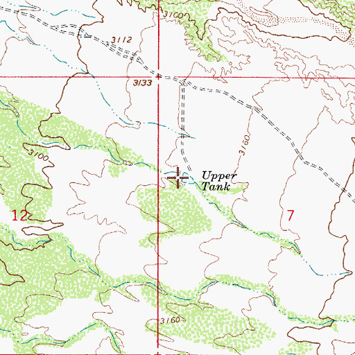 Topographic Map of Upper Tank, AZ