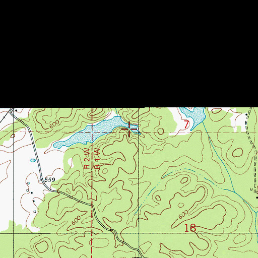 Topographic Map of Mitchell Lake Dam, AL