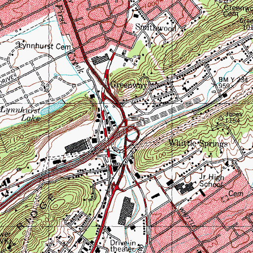 Topographic Map of Interchange 6, TN