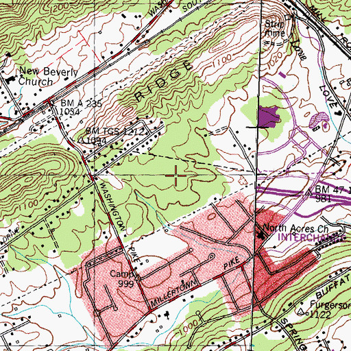Topographic Map of Interchange 8, TN