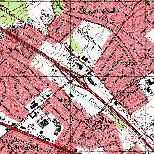 Topographic Map of Interchange 108, TN