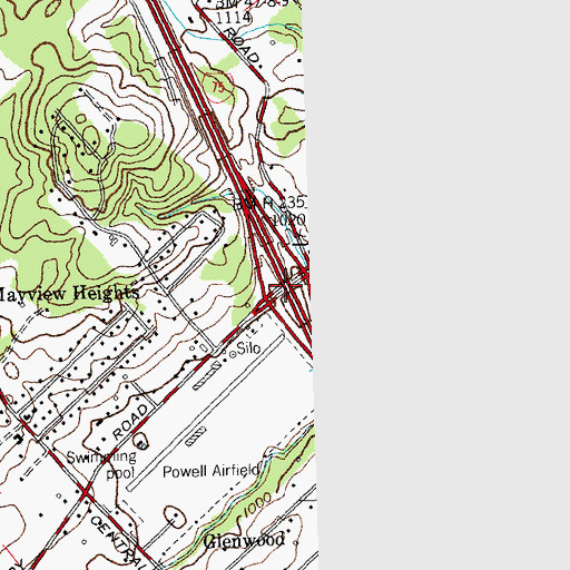 Topographic Map of Interchange 112, TN