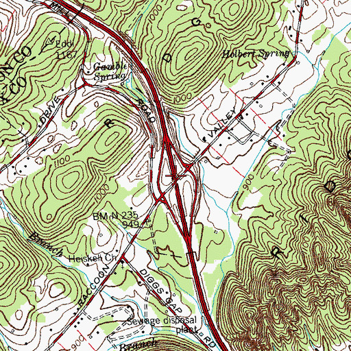 Topographic Map of Interchange 117, TN