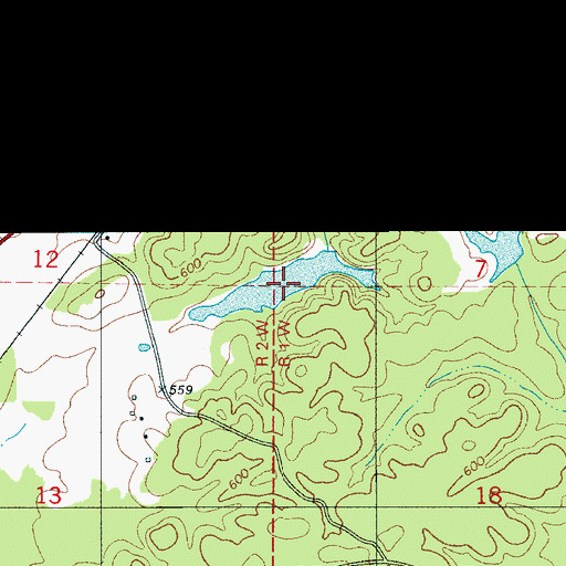 Topographic Map of Mitchell Lake, AL