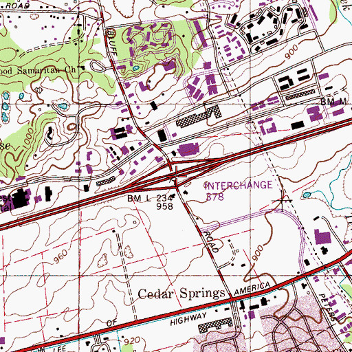 Topographic Map of Interchange 378, TN