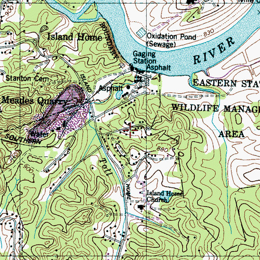 Topographic Map of Johnson Road, TN
