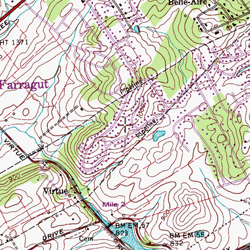 Topographic Map of Kingsgate, TN