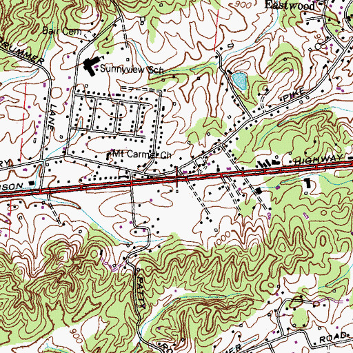 Topographic Map of Mayo (historical), TN