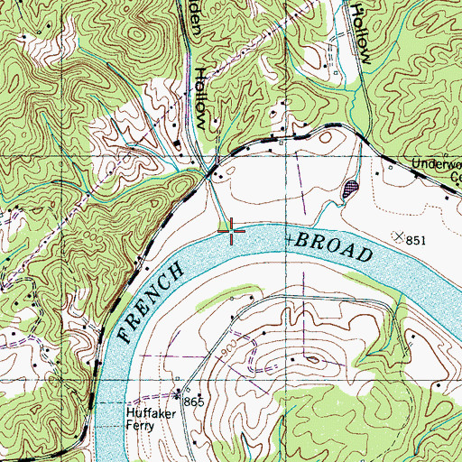 Topographic Map of Moulden Hollow Branch, TN