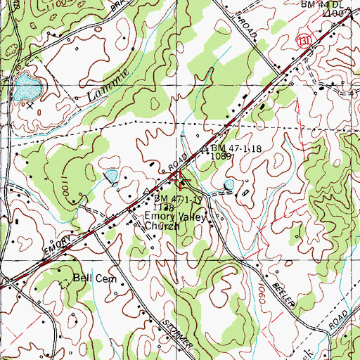 Topographic Map of Mynatt, TN