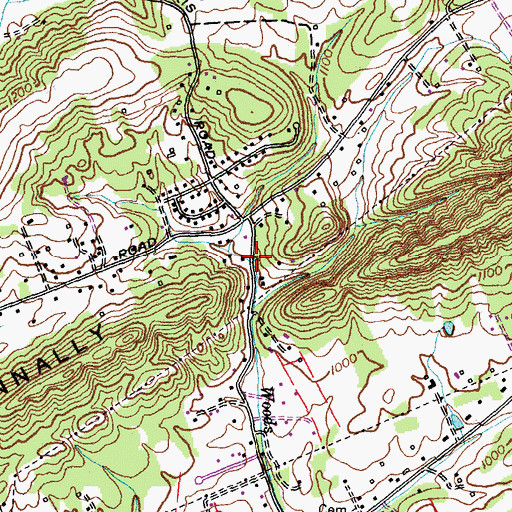 Topographic Map of Netherland Heights Spring, TN