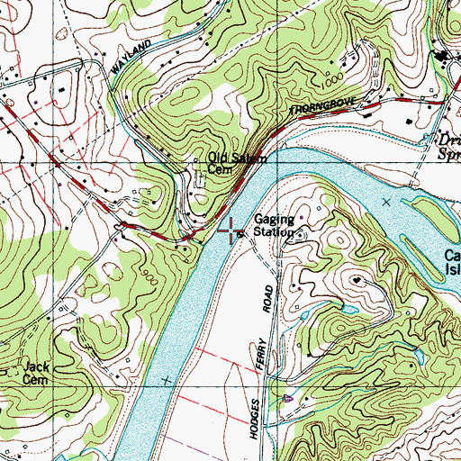 Topographic Map of Riverdale Ferry (historical), TN