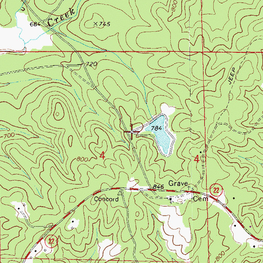Topographic Map of Transco Dam, AL