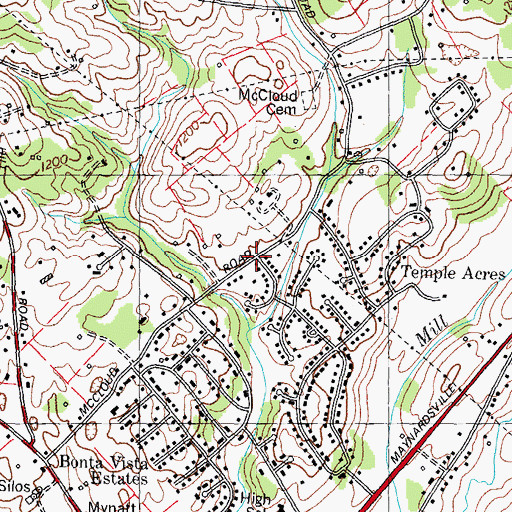 Topographic Map of Still Brook, TN