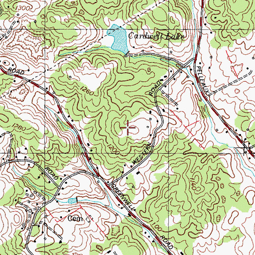 Topographic Map of Timber Line Estates, TN