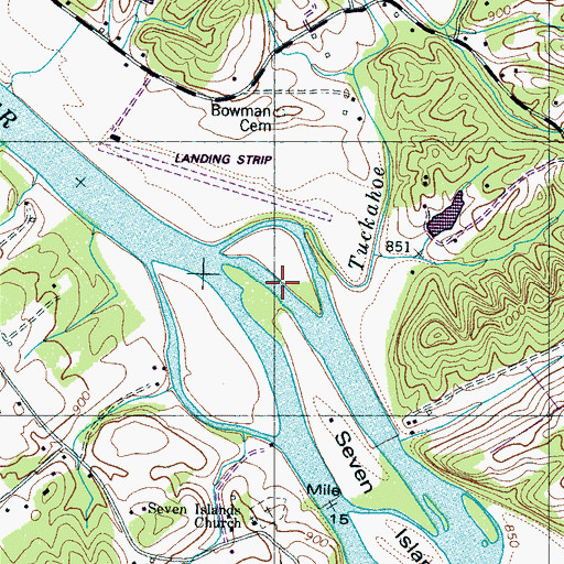 Topographic Map of Tuckahoe Chute, TN
