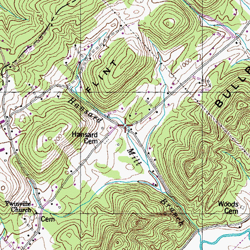 Topographic Map of Twinville, TN