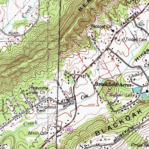 Topographic Map of Vandergrift Spring, TN