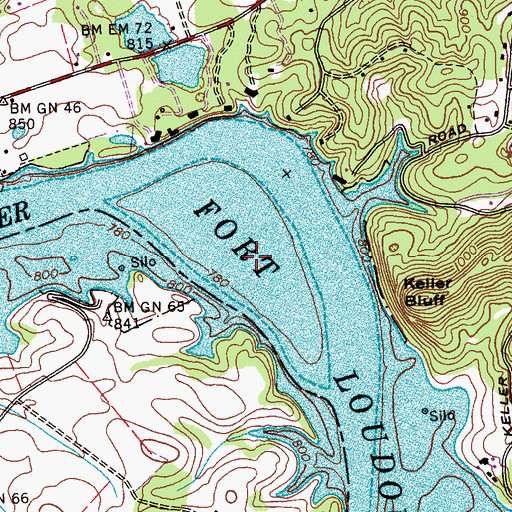 Topographic Map of Weatherspoon Island (historical), TN
