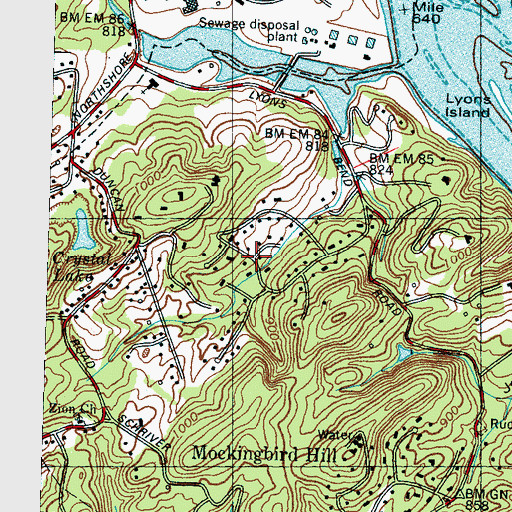 Topographic Map of Westminister Ridge, TN
