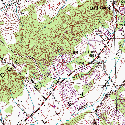 Topographic Map of Wood Creek West, TN