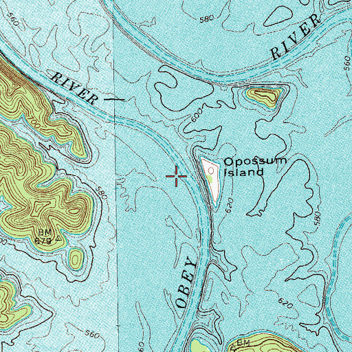 Topographic Map of Johnson Bend (historical), TN