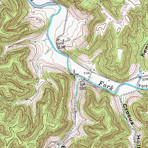 Topographic Map of Long Branch, TN