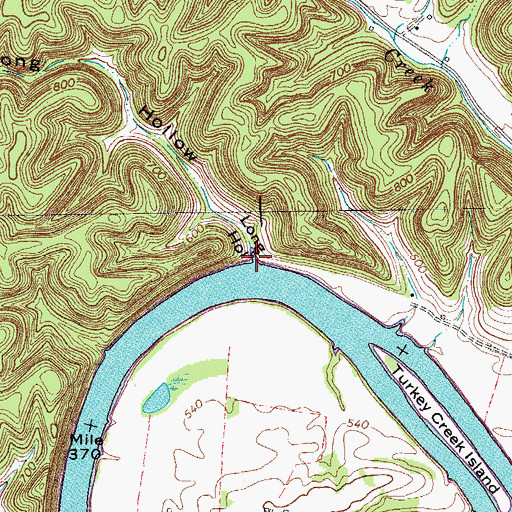 Topographic Map of Long Branch, TN