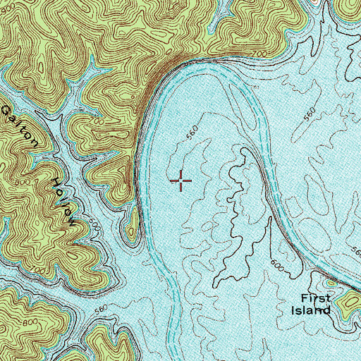 Topographic Map of Modoc Bottom (historical), TN