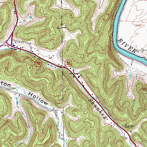 Topographic Map of Shanky Branch, TN