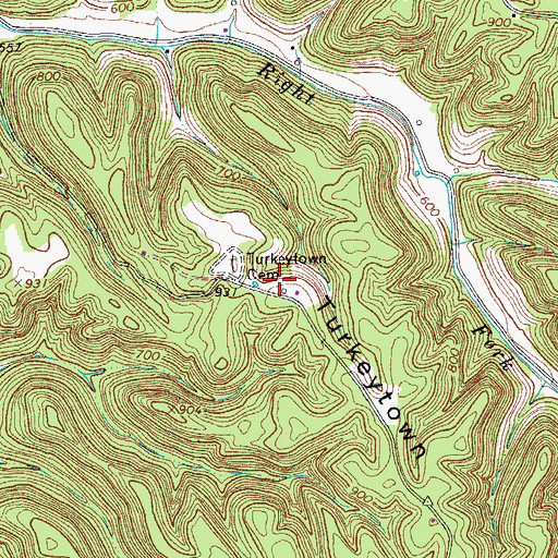 Topographic Map of Turkeytown (historical), TN